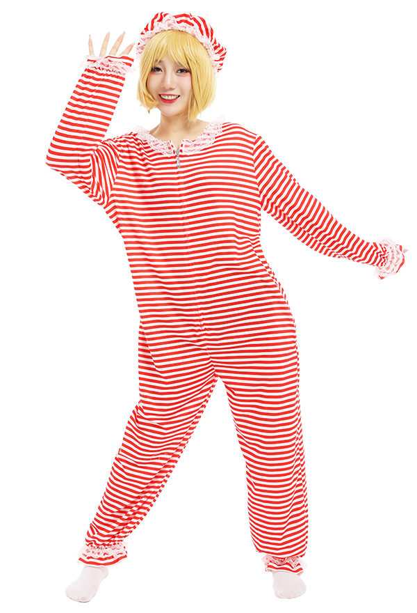 Red and white striped onesie online womens