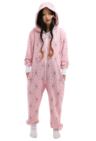 Women Adult Red Bean Kigurumi Onesie Pajamas Long Sleeve Hooded Loungewear Cosplay Costume