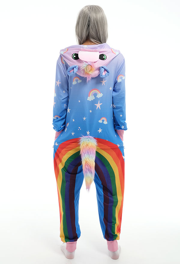 Combinaison Halloween Pyjama Une Pièce de Style Licorne Arc-en-ciel Vêtement de Nuit à Manches Longues