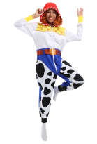 Women Cartoon Cowgirl Hooded Onesie Pajama Loungewear Pattern Print Adults Onesie Homewear Kigurumi Costume Outfits