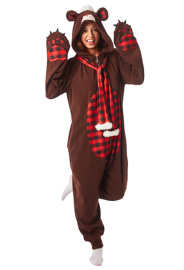 Christmas footie pajamas adults hot sale