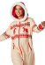 Christmas Women Cartoon Reindeer Pattern Print Onesie Pajamas Loungewear Adult Onesie Homewear Kigurumi Costume Outfits