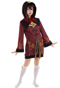 Hu Tao Derivative Short Sleep Dress Loungewear Adult Onesie Pajama Hooded Homewear Kigurumi Sleepwear