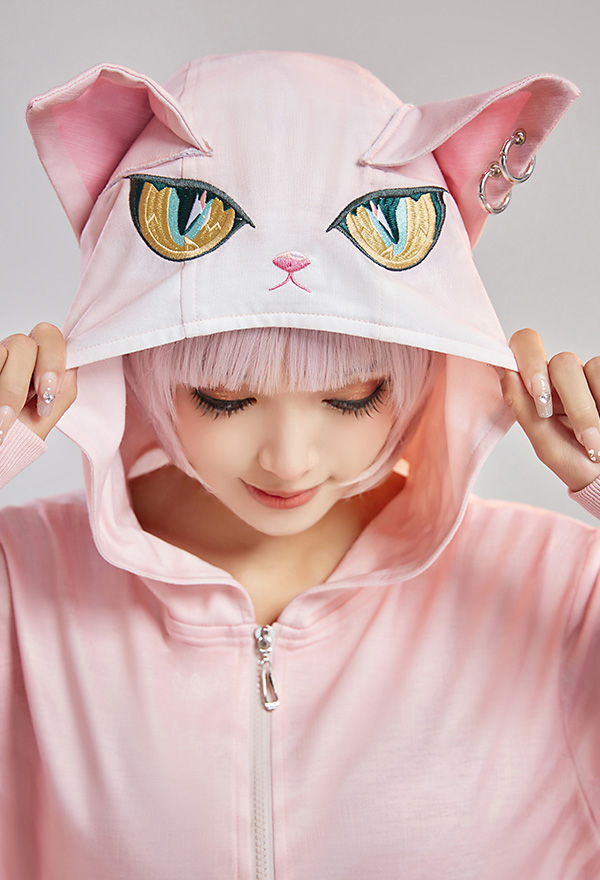 Cute Sphynx Cat Onesie Pajama Kawaii Adult Hooded Homewear