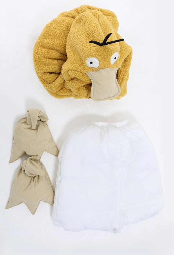 Psyduck Onesie Pijama Peluche Adultos Mono Cosplay Disfraz Kigurumi con Cubrezapatos y Relleno Interno