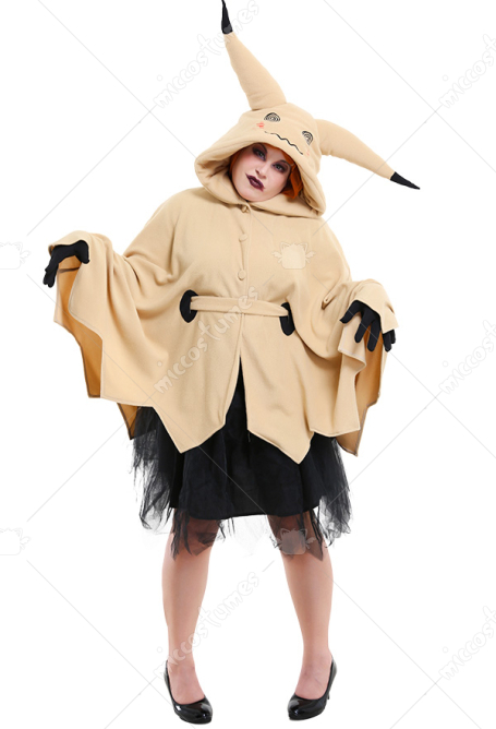 Pikachu Mimikyu Halloween Cosplay Costume Jupe Cape pour Adultes Grande Taille Curvy Cosplay