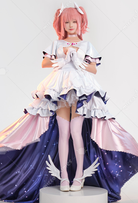 PMMM Kaname Madoka Ultimate Goddess Cosplay Costume Star Dress and Gloves with Thigh Socks and  Headdress