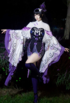 PMMM Magi Magica Akemi Homura Cosplay Costume Cheongsam Style Dress and Shorts with Stockings Headband