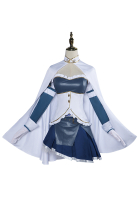 PMMM Magi Magica Miki Sayaka Cosplay Costume Bule White Tube Top Skirt Set with Cape and Gloves