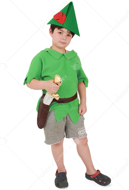 Peter Pan Kids Halloween Costume with Hat and Sword