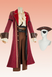Premium Edition Halloween Male Pirate Outfit Steampunk Renaissance Style Shirt and Pants with Coat and Hat