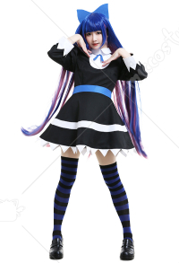 Panty & Stocking with Garterbelt Stocking Anarchy Maid Black Lolita Dress Uniform Cosplay Costume