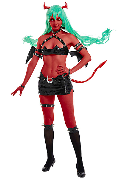 Panty & Stocking with Garterbelt Scanty Lingerie Set Halter Low-cut Bra and Miniskirt Cosplay Costume Outfits