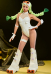 Panty Stocking Gunsmith Geek Girl Cosplay Kostüm Bodysuit und Weste mit Beinwärmer