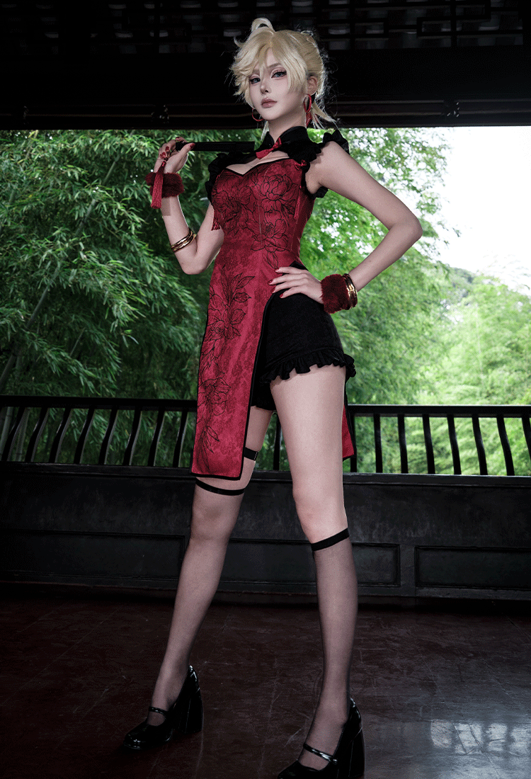panty red dress Uwowo Collab Series: Anime Panty Red Dress Panty & Stocking with Garte Uwowo Cosplay