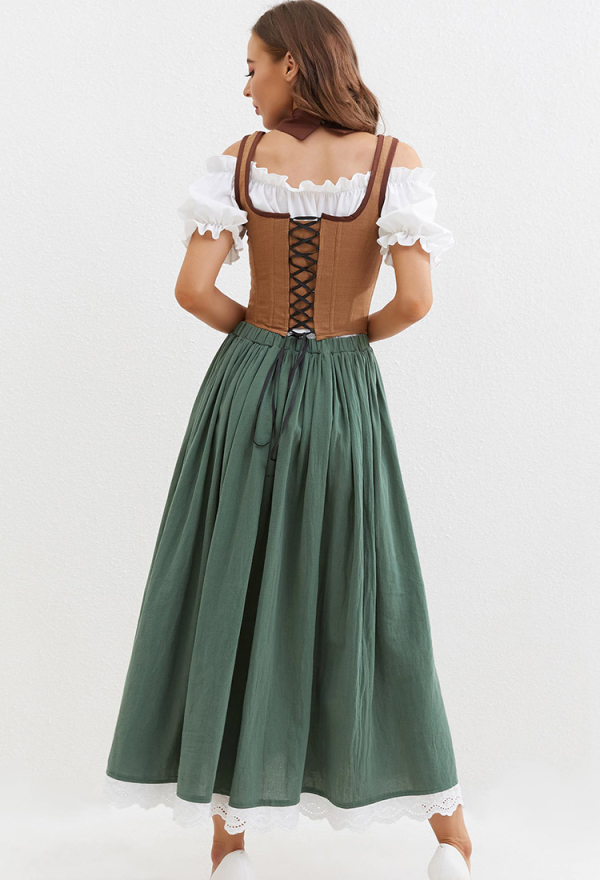 Historical Retro Dress Outfit Top Skirt Set - Women Halloween Renaissance  Medieval Costume | Top Quality Outfit for Sale
