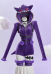 PM Derivative Homewear Sexy Lingerie Bodysuit Purple Hooded Bodycon Romper and Tail with Choker Belt