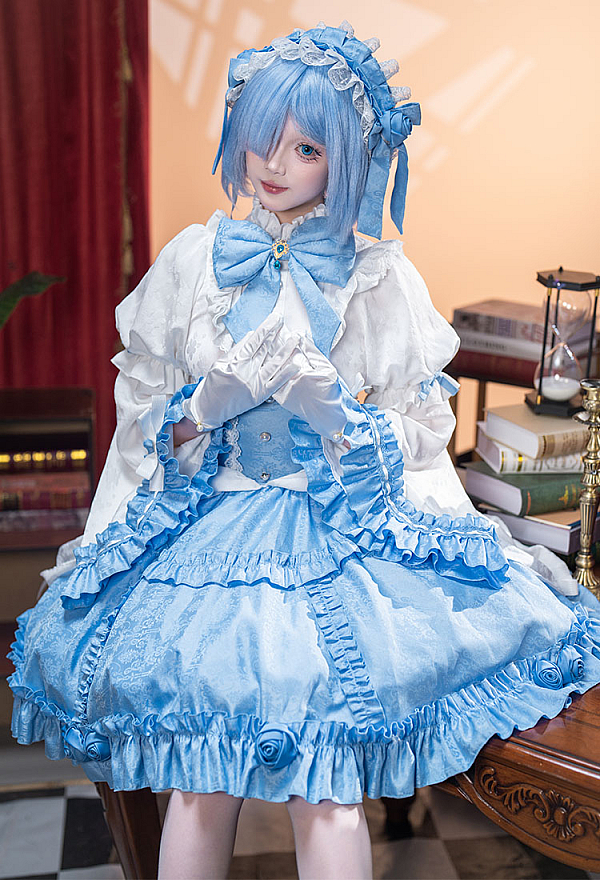 costume blue dress KINMIU Women's Halloween Princess Maxi With Blue Bowtie Belt : Clothing, Shoes & Jewelry use zipper for quick dressing Alice's Blue Dress - Costume