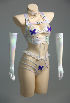 Sexy Lingerie Set with Butterfly Decorations Flirty Bra and Panties with Corset for Fun