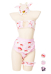 Sexy Lingerie Set with Strawberry Prints Flirty Lace-up Top with Thong Apron
