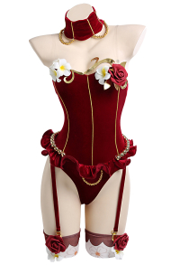 MADAME BOVARY Lingerie Set Halloween Sexy Bodysuit with Stockings and Tulle Sleeves