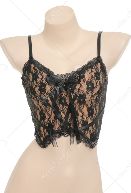 Lace Crop Top Sexy Deep V Tank Top Short Vest Zipper Slim Cami Crop Tops