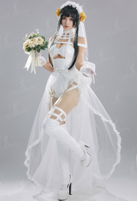 Yor Women Gothic Sexy White Halter Cutout Big Bowknot Decorated PU Bodysuit