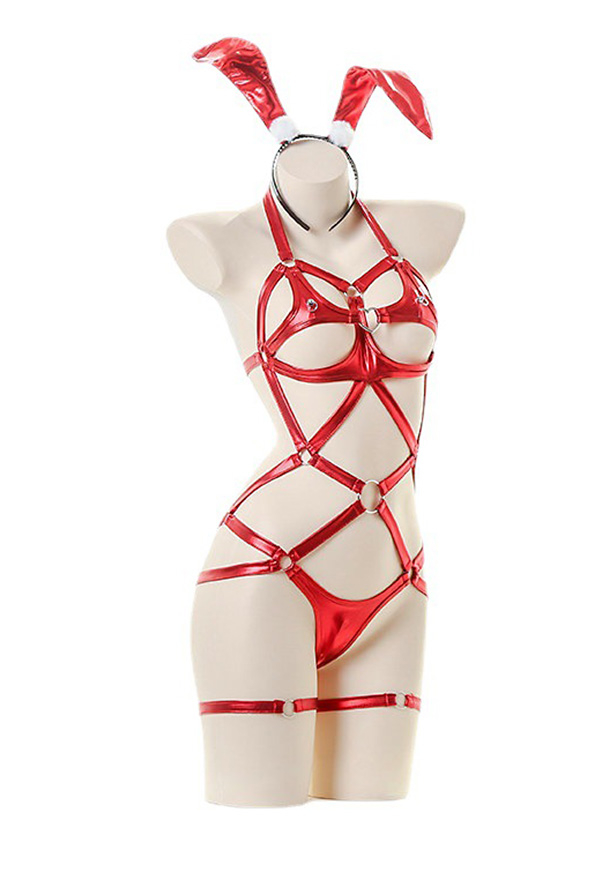 Sexy Lingerie Bunny Costume - Hollow Three-Point Bodysuit