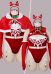 Plus Size 2B Derivative Sexy Lingerie Set Christmas Furry Bodysuit with Cape Gloves