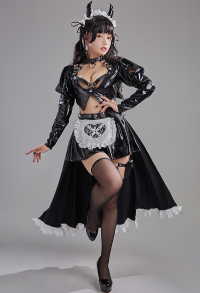 Lingerie Sexuelle de Style Maid Top et Jupe avec Serre-tête