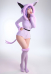 PM Derivative Lila Bodysuit Kawaii Ohr Schwanz Lingerie High Cut Katzenpfote Dessous
