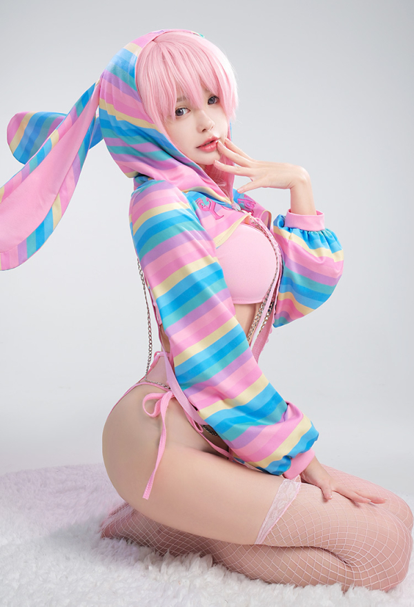 Yes Daddy Sexy Lingerie Set - Rainbow Bunny Ear Long Sleeve Top and Vest Panty Set | Top Quality Lingerie for Sale Yes Daddy Sexy Lingerie Set - Rainbow Bunny Ear Long Sleeve Top and Vest Panty Set | Top Quality Lingerie for Sale