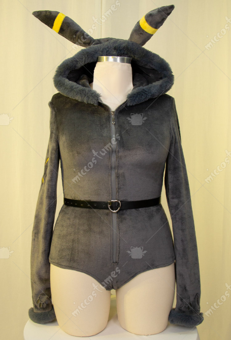Plus Size PM Derivative Fluffy Bodycon Romper Sexy Lingerie Grey Furry Hooded Bodysuit Homewear with Tail Belt and Socks