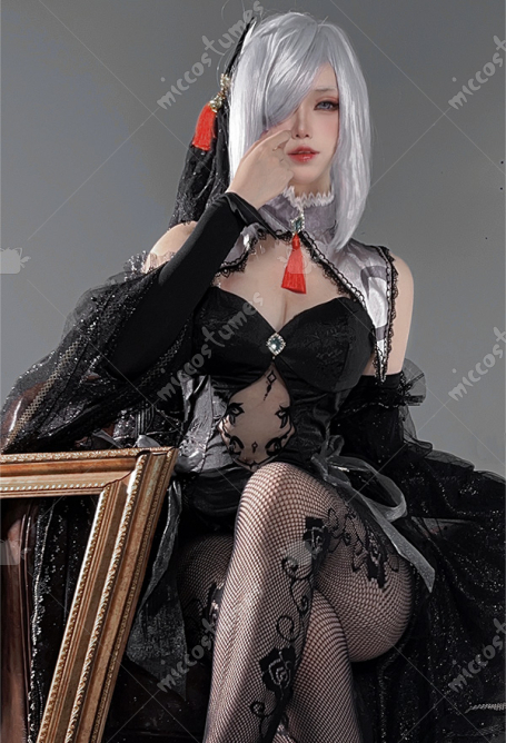 Shenhe Derivative Sexy Wedding Suit Bride Cheongsam Style Dress Lingerie Set and Veil with Sleeves Stockings