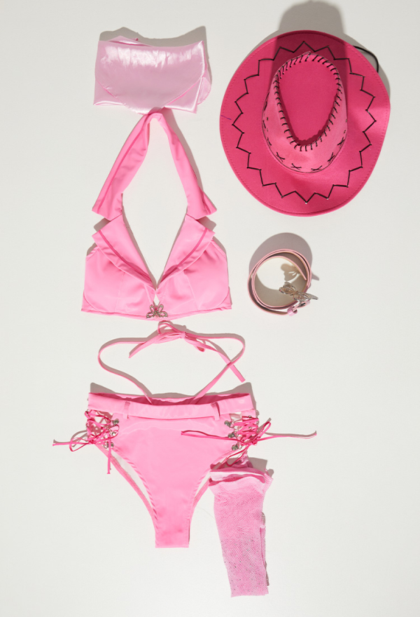Halloween Pink Cowgirl Sexy Lingerie Set - Women Sexy Western Costume Top  and Shorts Set | Top Quality Lingerie for Sale