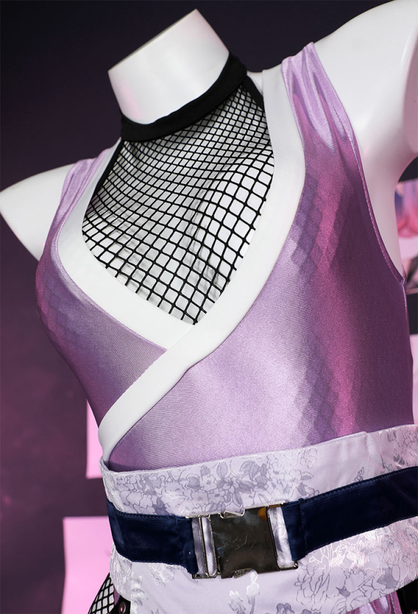 Sexy Netz Lila Lingerie - High Cut Kleid Ninja Dessous mit Socken Arm Maske  Rock | Lingerie in Top Qualitt
