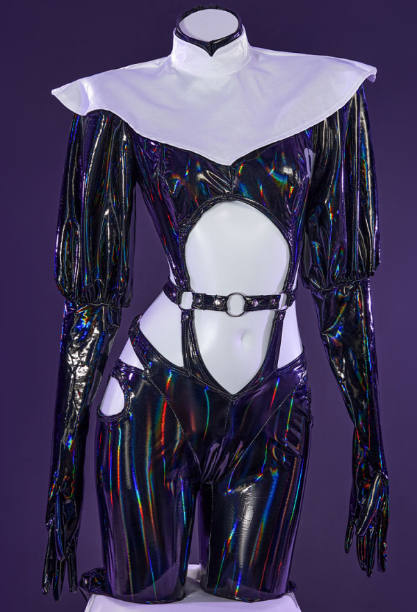 Gothic Nun Sexy Lingerie Set - Halloween Sexy Cutout Bodysuit