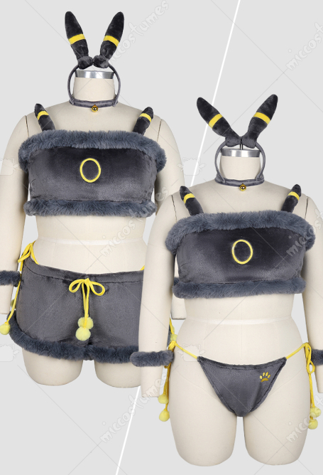 Plus Size PM Derivative Sexy Costume Cute Plush Lingerie Short Top and Shorts with Briefs Tail