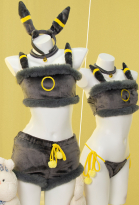Plush Sexy Lingerie Set Crop Top and Panty with Socks and Headband