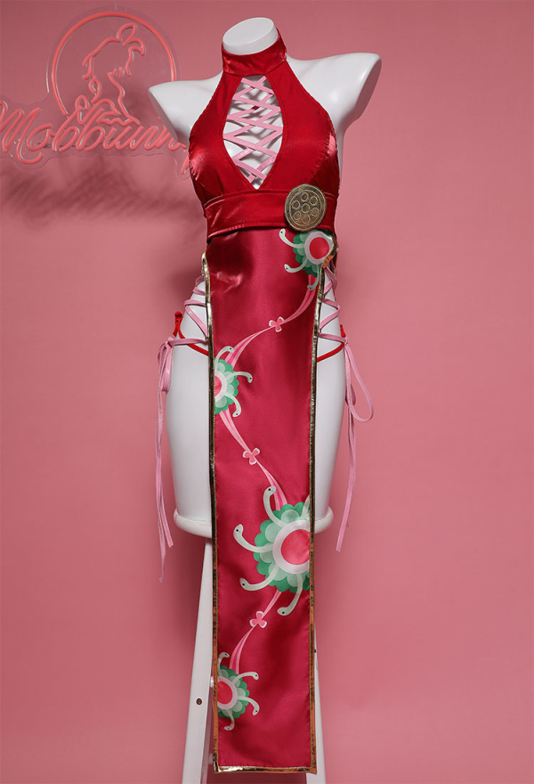 Boa Derivative Sexy Lingerie Cosutme - Halloween Cheongsam Style Halter  High Slit Dress Outfit | Top Quality Lingerie for Sale