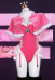Peach Derivative Rosa Pink Sexy Lingerie Criss Cross High Cut Bodysuit Schleife Dessous mit Socken Kurz Umhang Choker Krone Set