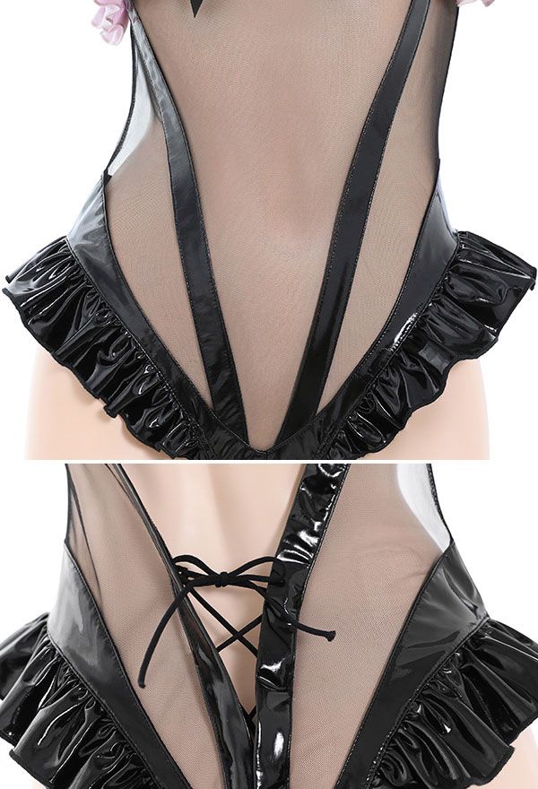 plus size very sexy lingerie Sexy Lingerie for Woman Maid Uniform Nun Cosplay Costumes Hot Bikini Top  Hollow Bodysuit Ultra Short Clothing Maids Outfit Buy cheaply on Joom