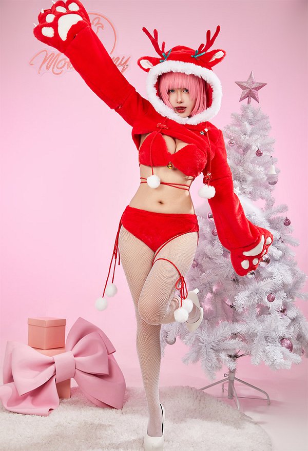 Costume de Cosplay de noël pour femmes, Mini robe Sexy en velours