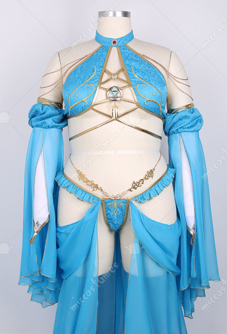 Plus Size Princess Zelda Derivative Sexy Lingerie Set Dancer Style Halter Top Panty Suit