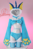 PM Derivative Furry Paw Sexy Lingerie Kawaii Bikini Plush Homewear Paw Gloves Hoodie and Bra Panty with Stockings
