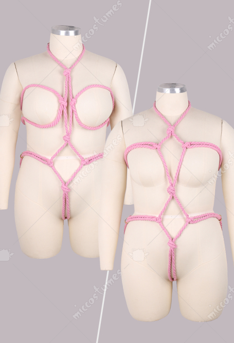 Plus Size Sexy Lingerie Accessory Pink Hemp Rope Body Chain Bondage Accessory