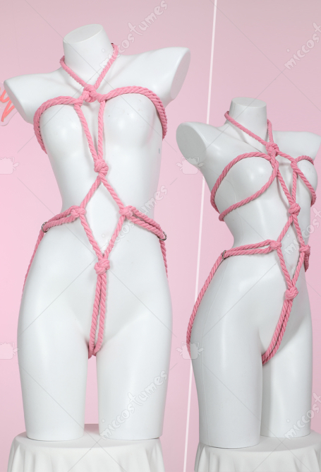 Sexy Lingerie Accessory Pink Rope Body Chain Bandage Accessory