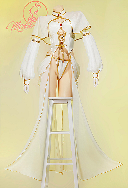 Friren Derivative Sexy Lingerie Set Top Skirt and Cape with Panty and Thigh-high Stockings