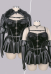 Plus Size Yennefer Derivative Sexy Lingerie Set Black Dress and Short Jacket with Gloves Belt
