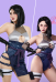 Ninja Derivative Sexy Lingerie Costume Cutout Bodysuit and Skirt with Sleeves and Waist Rope